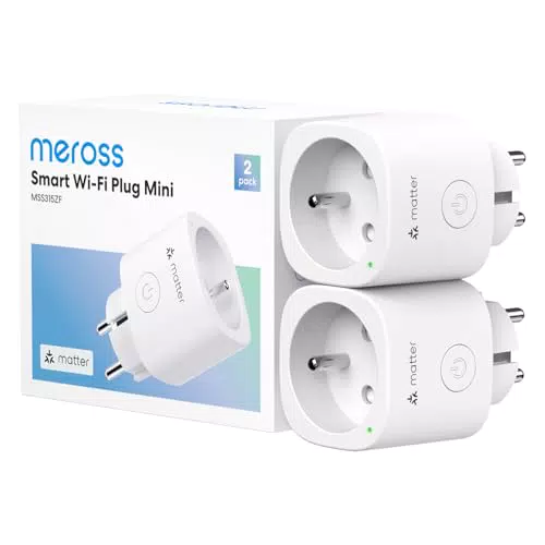 Meross Prise Connectée Matter, 16A Prise WiFi Compatible avec Apple Home