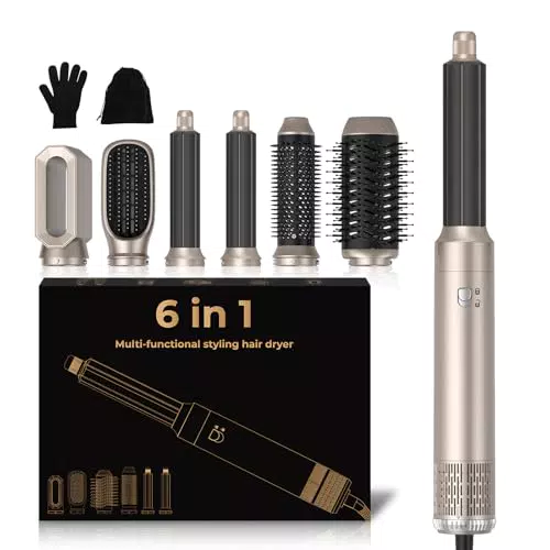 Brosse Chauffante Multifonction Air Styler - Sèche Cheveux 6 en 1, Température Réglable