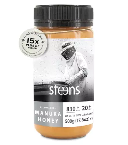 Steens Miel de Manuka MGO 830+ UMF 20% - Miel cru pur certifié de Nouvelle-Zélande