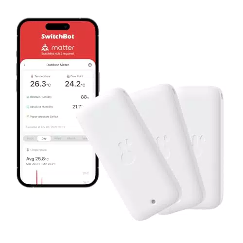 SwitchBot Thermomètre Hygromètre Intérieur et Extérieur avec Bluetooth 120m