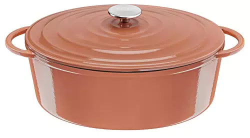 Cocotte ovale Tefal en fonte d'acier, Induction intégrale, Revêtement intérieur émaillé, Cuisine saine.