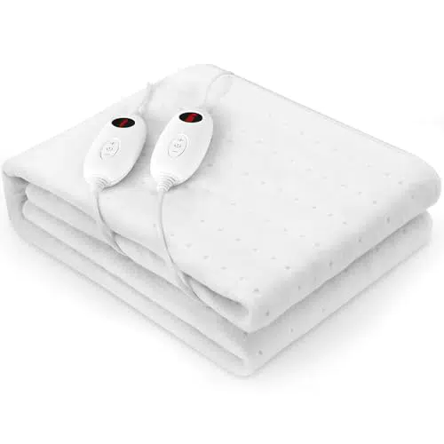 TLGREEN Surmatelas Chauffant 100W avec Télécommandes et Protection Surchauffe