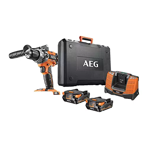 AEG Perceuse à percussion sans balais BSB18C2BLLI avec batteries Lithium et chargeur