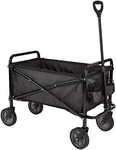 Amazon Basics Chariot de jardin pliable avec housse protectrice