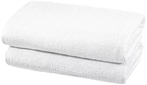 Amazon Basics Serviettes de bain en coton 100 % - Séchage rapide et absorbantes