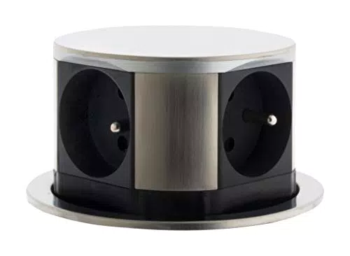 Otio Bloc multiprise encastrable compact 16A 2P+T - Finition Inox