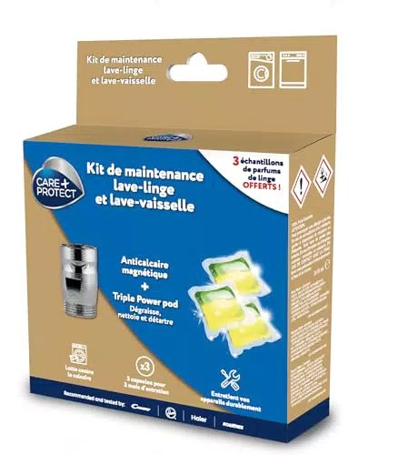 CARE+PROTECT Kit de Maintenance pour Lave-Linge et Lave-Vaisselle Anticalcaire