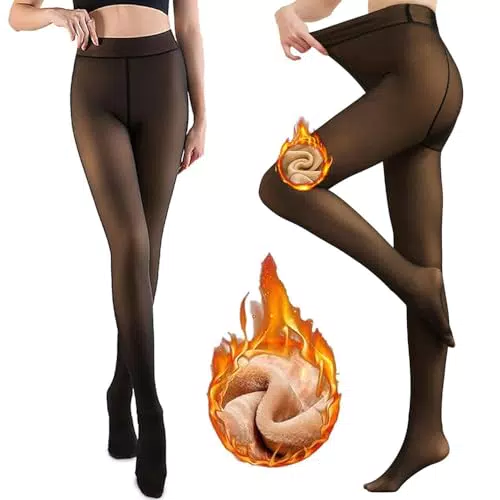 NORMOV Collants chauds pour femmes, extensibles et thermiques, hiver opaque