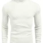 COOFANDY Pull à col roulé Slim Fit en Tricot pour Homme