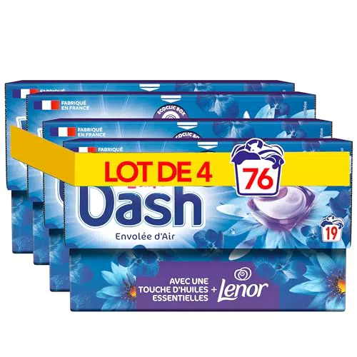 Dash Capsules Lessive 2-en-1, Ultra Nettoyantes et Fraîcheur Longue Durée