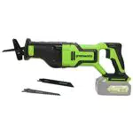 Greenworks GD24RS Scie Sabre Sans Fil à Moteur Sans Balais, 2700 spm, 28 mm