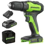 Greenworks Perceuse Visseuse Sans Fil GD24DD35K2, Moteur Sans Balais, 24V 2Ah