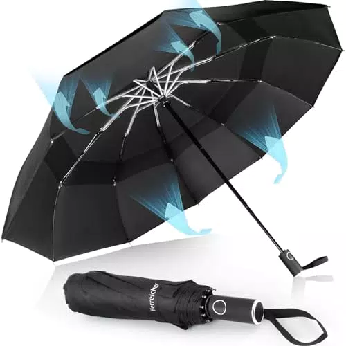 Herreicher Parapluie Pliant Automatique Résistant au Vent - Modèle Compact et Ventilé
