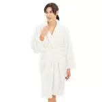 HOMELEVEL Peignoir long en polaire sherpa pour femme avec poches et ceinture
