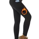 Ineepor Leggings Polaires Femme Taille Haute Sport avec Poches Hiver Résistants à l'Eau
