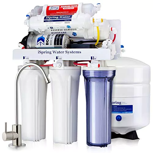 iSpring RCC7P-AK Système d'Osmose Inverse 6 Étapes avec Filtration Alcaline