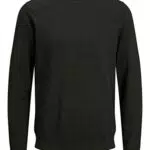 Jack & Jones Hommes Basic Knit Col Couleur Sweater - Dark Gris Melange - M
