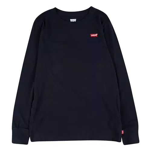 T-shirt Levi's Kids à manches longues avec logo Batwing pour garçon - Noir