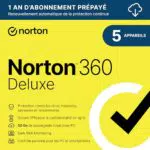 Norton 360 Deluxe 2025 - Protection complète pour 5 appareils pendant 12 mois