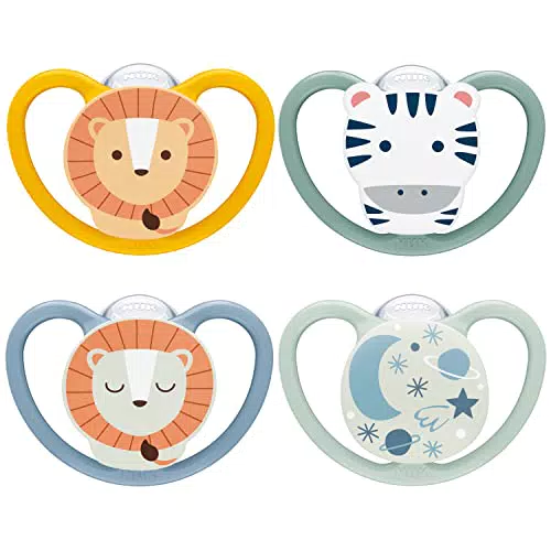 NUK Tetine Space Day & Night pour bébé 18-36 mois, silicone sans BPA, aérations larges