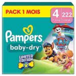 Pampers Baby-Dry - Protection intégrale contre les fuites jusqu'à 12h, édition limitée Pat’Patrouille