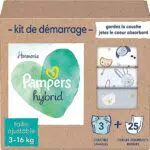 Pampers Harmonie Hybrid - Kit de Démarrage Couches Lavables et Cœurs Jetables