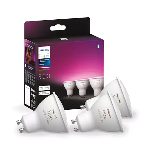 Philips Hue Ampoule LED GU10 4.3W Connectée, Compatible Bluetooth, Alexa et Google Assistant