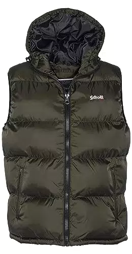 Schott NYC Gilet Doudoune à Capuche Idaho 2V pour Femme