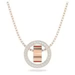 Swarovski Pendentif Hollow avec pavé de cristaux étincelants, plaqué or rosé