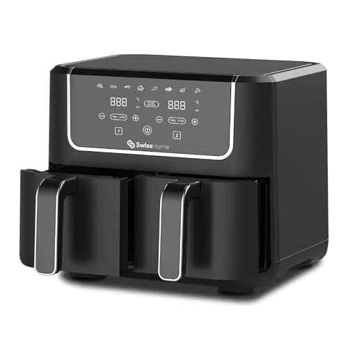 SWISS HOME Friteuse à air 2100W avec écran tactile LED et 8 fonctions