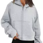 Timuspo Sweat à capuche femme - Veste zippée automne hiver 2024
