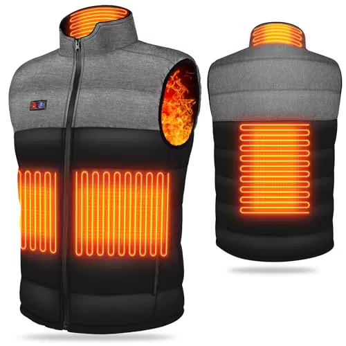 Tonfarb Gilet Chauffant Homme avec 4 Zones et 3 Modes pour Activités Extérieures