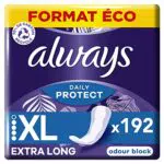 Always Dailies Protège-Slips Extra Long avec Technologie Odour Block et Confort