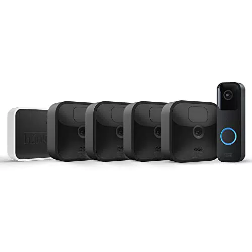 Blink Outdoor - Caméra de surveillance HD sans fil résistante aux intempéries, avec audio bidirectionnel et Alexa intégré