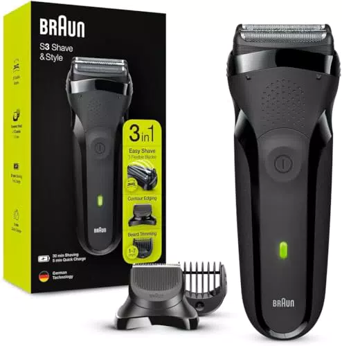 Braun Series 3 Shave&Style 300BT Rasoir Électrique 3-en-1 pour Barbes
