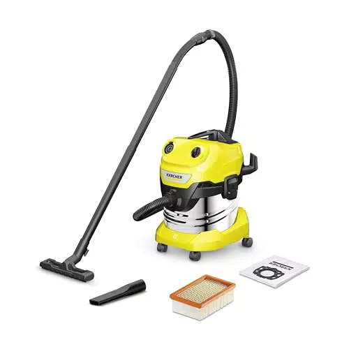 Kärcher Aspirateur Eau et Poussières WD 4 S - 1000W, Cuve Inox 20L, Flexible 2,2m