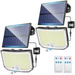 Lampe Solaire Extérieure avec Détecteur de Mouvement, 3 Modes et Télécommande