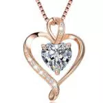 LAVUMO Collier Coeur Argent Sterling 925 Pendentif D'amour pour Femme