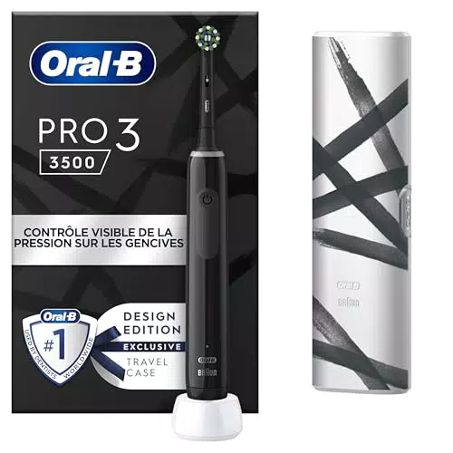 Oral-B Pro 3500 Brosse à Dents Électrique avec Capteur de Pression et Accessoires