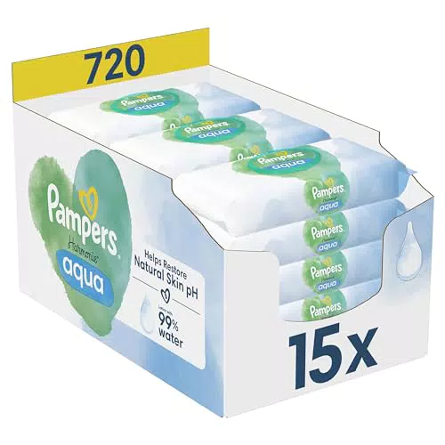 Pampers Harmonie Aqua - Lingettes Bébé Sans Plastique, Certifiées OEKO-TEX