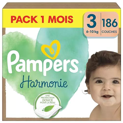 Pampers Couches Harmonie Taille 4, 174 Couches Bébé