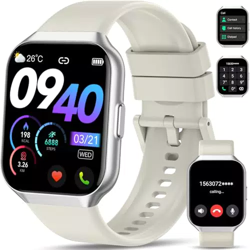 QCOQ Montre Connectée Sport IP68 avec Appel Bluetooth et 110+ Modes Sportifs