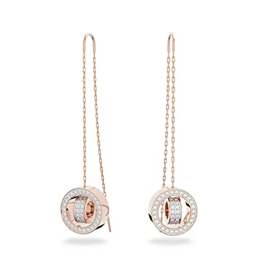 Swarovski Boucles d'oreilles Hollow, pendants d'oreilles longs en plaqué or rosé