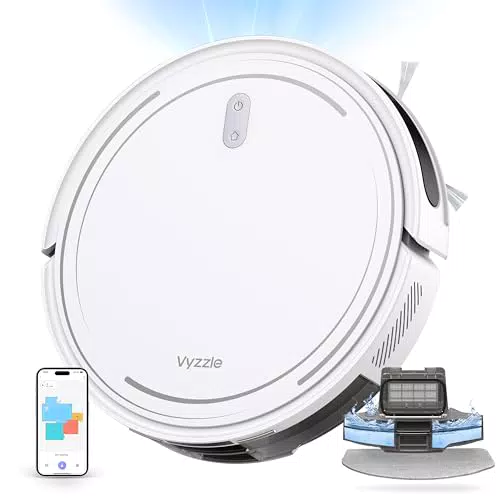 Vyzzle D10 - Aspirateur Robot Laveur 3 en 1, Ultra Silencieux, Navigation Lidar