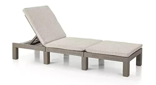ALLIBERT Chaise Longue Daytona de Luxe pour Jardin et Terrasse avec Tête de Lit Réglable