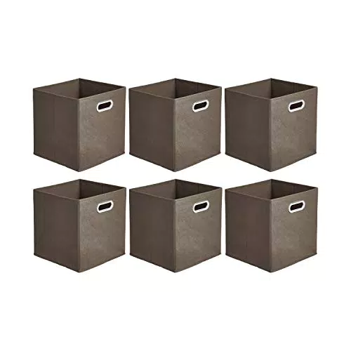 Amazon Basics - Cubes de rangement pliables en tissu avec œillets ovales