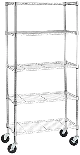 Amazon Basics Étagère réglable à 5 tablettes, charge max. 453 kg, 34 x 58.9 x 152.5 cm