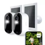 Arlo Essential 2 HD - Caméra de Surveillance WiFi Extérieure Sans Fil avec Panneau Solaire