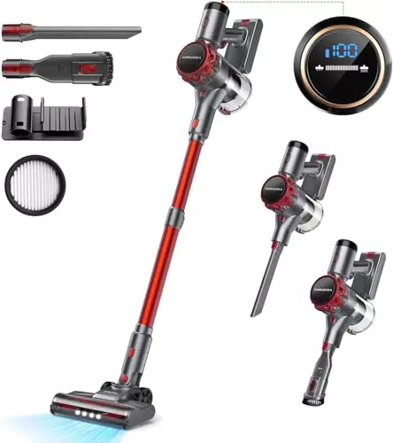 Aspirateur Balai sans Fil 40KPa avec écran LED et autonomie de 55 min