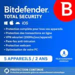 Bitdefender Total Security 2025 - Protection complète pour PC, Mac, iOS et Android